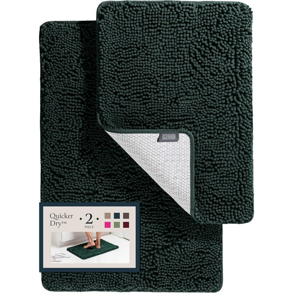 BELADOR Bathroom Rugs Sets 2 Piece- Plush Bath Mat Set Quick-Dry Soft Chenille Bathroom Mat with Rubber Backing, Absorbent Bathroom Rug Set, Washable Bath Rugs for - Bath Mats 24x17 + 30x20