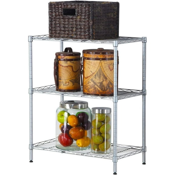 BELANITAS 3 Tier Wire Shelving Unit Adjustable Height Storage Shelves Heavy Duty Metal Shelf Steel Storage Racks and Shelving, 23" L x 13" W x 32" H, Silver
