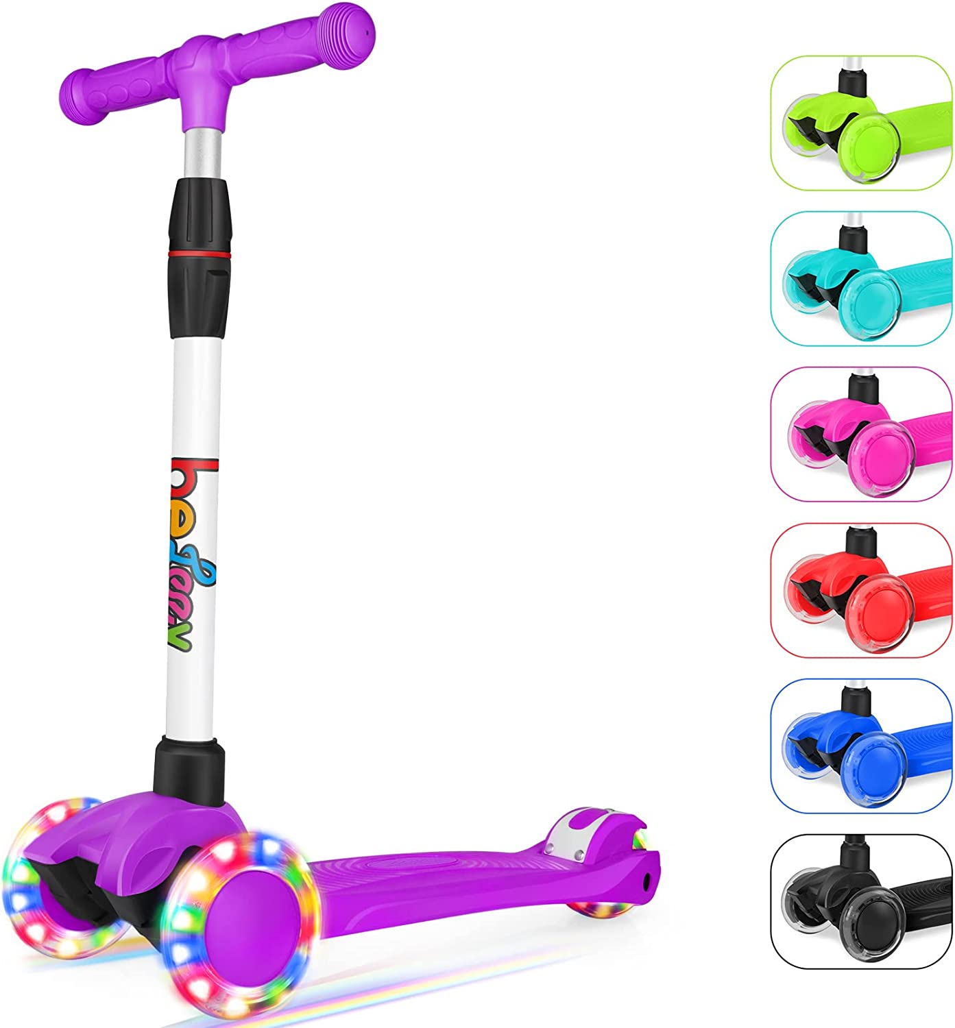 BELEEV A2 Scooters for Kids 3 Wheel Kick Scooter for Toddlers Girls