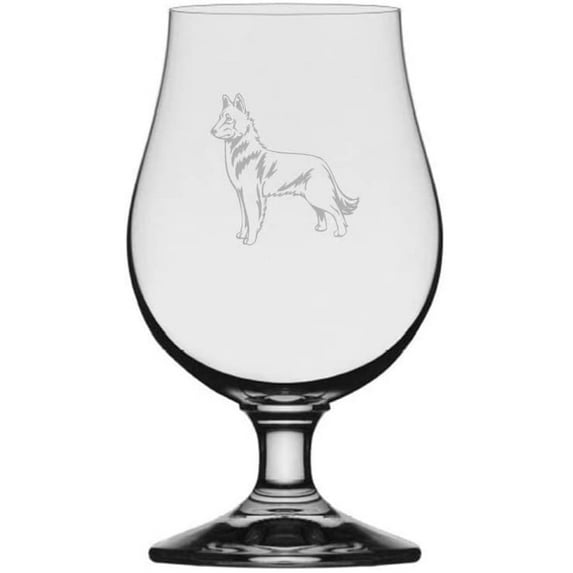 BELGIAN SHEPHERD MALINOIS Dog Themed Etched 13.25oz Iona Beer Glass