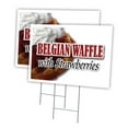 thumbnail image 1 of BELGIAN WAFFLE WITH STRAWBERRIES 2 Pack Of 18" x 24" Yard Sign & Stake outdoor plastic window | Advertise Your Business | Stake Included Image On Both Sides | Made in The USA, 1 of 3