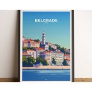 BELGRADE poster   Belgrade travel poster   Belgrade art print   Belgrade poster   Belgrade in Serbia   izable gift, 12x18 UNFRAMED
