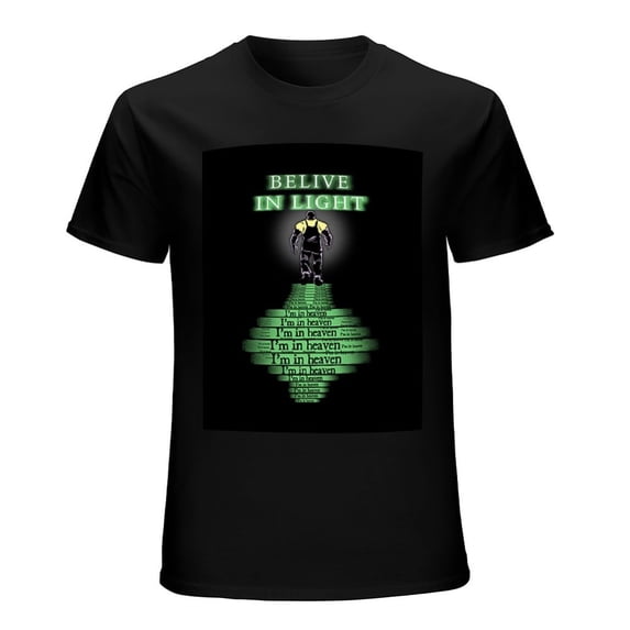 BELIVE IN LIGHT Men’s Graphic T-shirt Vintage Short Sleeve Sport Tee Black 4XL