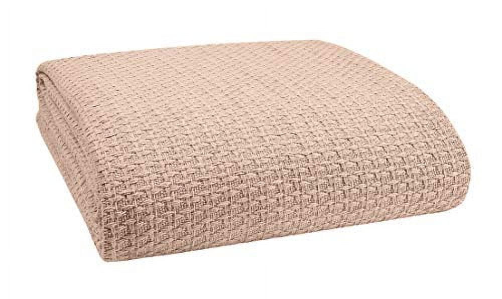 BELIZZI HOME AllSeason 100 Cotton Twin Size Bed Blanket, Beige