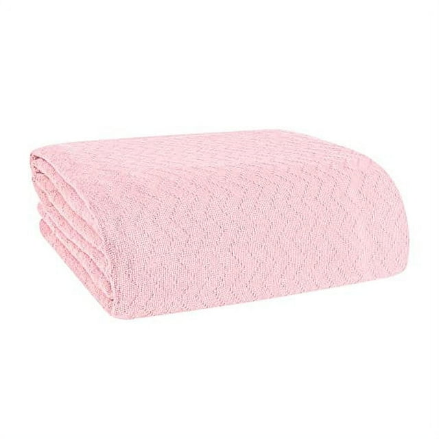 BELIZZI HOME FullQueen Size 100 Cotton Thermal Blanket, Soft Chevron