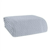 BELIZZI HOME 100% Cotton Bed Blanket, Breathable Thermal Blanket Twin Size, Soft Chevron 60''x90'', Perfect for Layering Any All Season, Light Grey