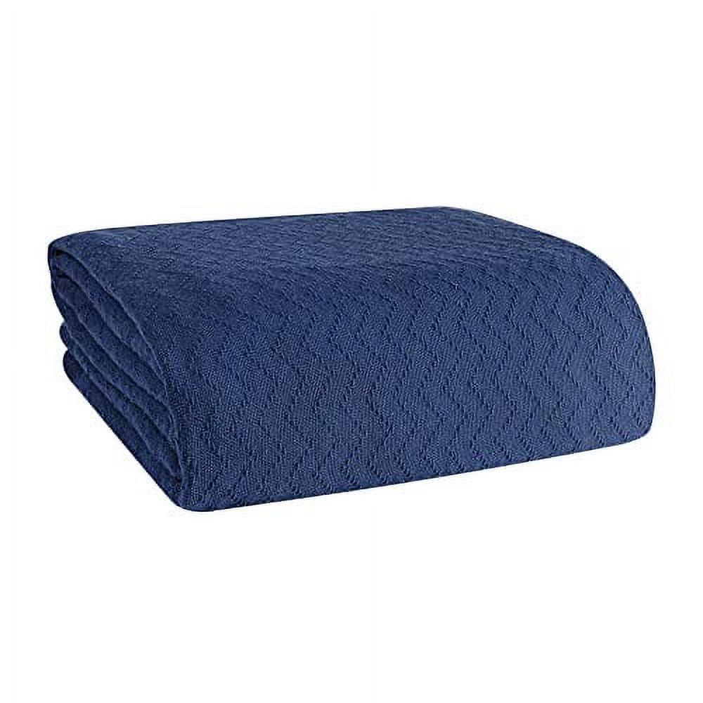 BELIZZI HOME 100 Cotton Bed Blanket, Breathable Thermal Blanket Twin