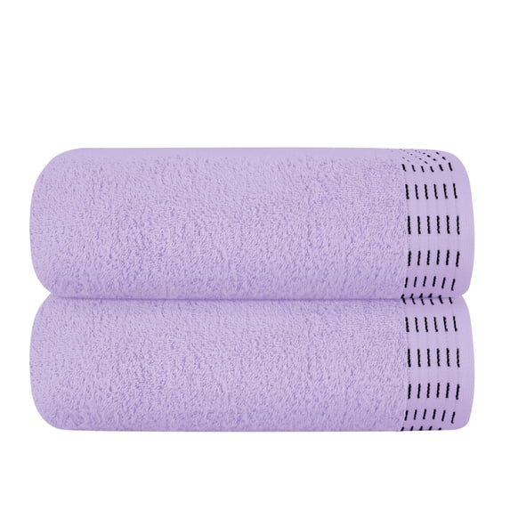 BELIZZI HOME 100% Premium Cotton 2 Pack Oversized Bath Towel Set 28x55 inches, Large Bath Towels, Ultra Absorbant Compact Quickdry & Lightweight Towel, Ideal for Gym Travel Camp Pool - Purple
