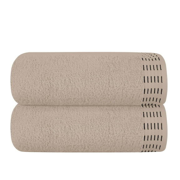 BELIZZI HOME 100% Premium Cotton 2 Pack Oversized Bath Towel Set 28x55 inches, Large Bath Towels, Ultra Absorbant Compact Quickdry & Lightweight Towel, Ideal for Gym Travel Camp Pool - Tan