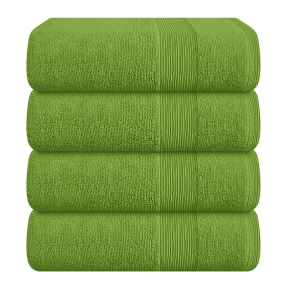 BELIZZI HOME 4 Pack Bath Towel Set 27x54, 100% Ring Spun Cotton, Ultra Soft Highly Absorbent Machine Washable Hotel Spa Quality Bath Towels for Bathroom, 4 Bath Towels Green