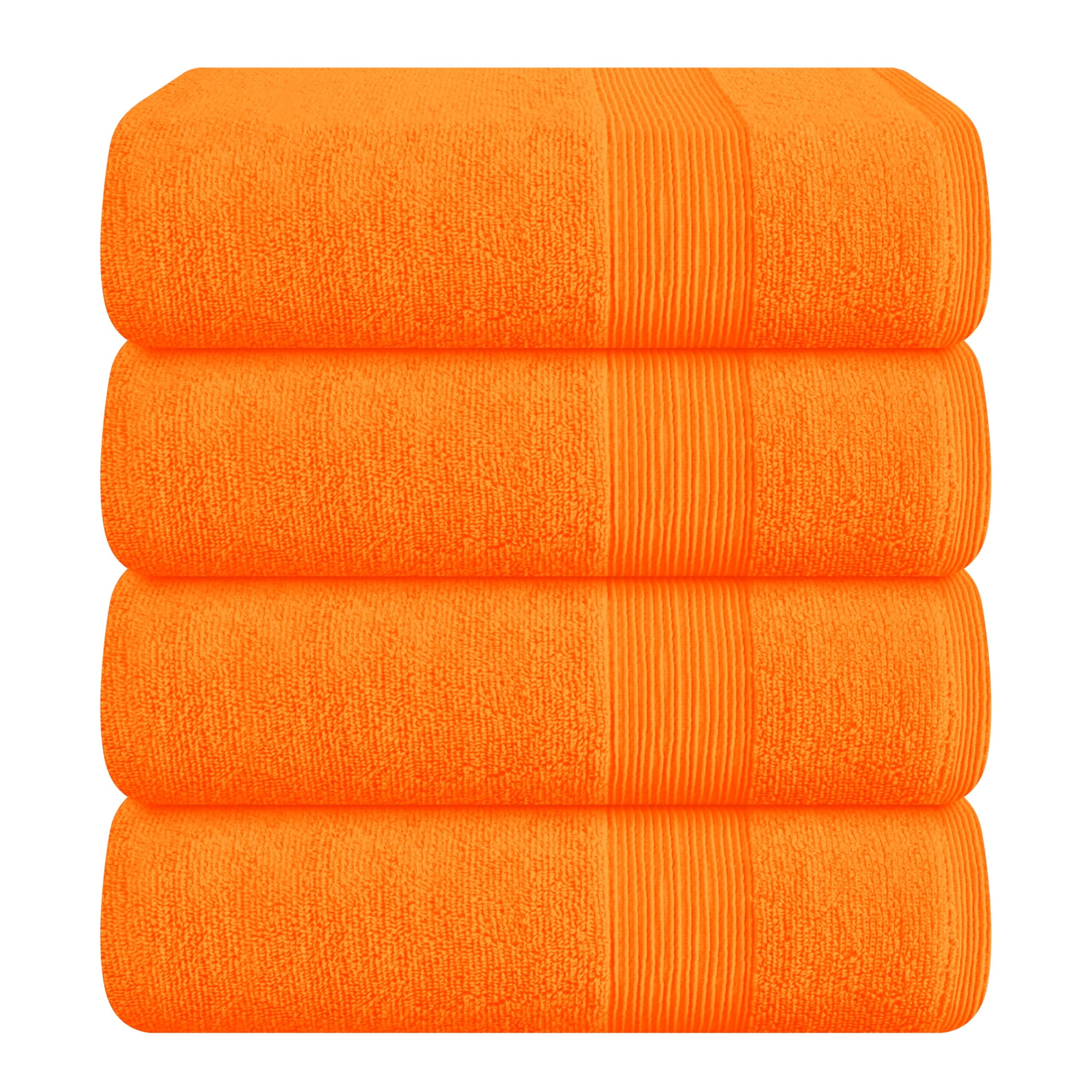 BELIZZI HOME 4 Pack Ultra Soft, Absorbent Cotton Bath Towels, 27x54, Orange - Walmart.com