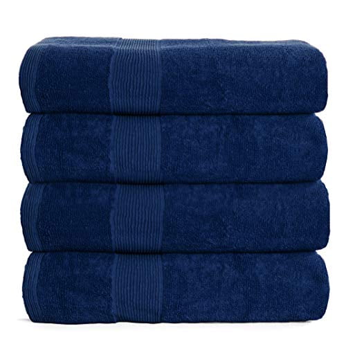 BELIZZI HOME 4 Pack Bath Towel Set 27x54, 100 Ring Spun Cotton, Ultra