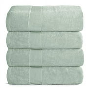 BELIZZI HOME 4 Pack Bath Towel Set 27x54, 100% Ring Spun Cotton, Ultra Soft Highly Absorbent Machine Washable Hotel Spa Quality Bath Towels for Bathroom, 4 Bath Towels Sea Green