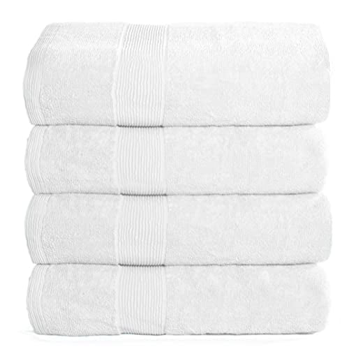 BELIZZI HOME 4 Pack Bath Towel Set 27x54, 100% Ring Spun Cotton, Ultra Soft  Highly Absorbent Machine Washable Hotel Spa Quality Bath Towels for Bathroom,  4 Bath Towels Lime Yellow 