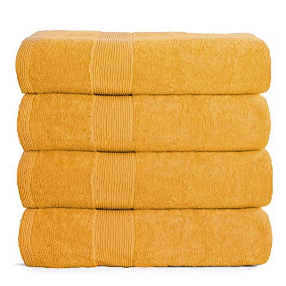 Belizzi Home Ultra Soft 2 Pack Oversized Cotton Bath Towels, 28x55 Inches, Yellow