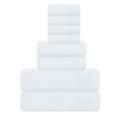thumbnail image 1 of BELIZZI HOME 8 Piece Towel Set 100% Ring Spun Cotton, 2 Bath Towels 27x54, 2 Hand Towels 16x28 and 4 Washcloths 13x13 - Ultra Soft Highly Absorbent Machine Washable Hotel Spa Quality - White, 1 of 7