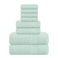thumbnail image 1 of BELIZZI HOME 8 Piece Towel Set 100% Ring Spun Cotton, 2 Bath Towels 27x54, 2 Hand Towels 16x28 and 4 Washcloths 13x13 - Ultra Soft Highly Absorbent Machine Washable Hotel Spa Quality - Sea Green, 1 of 7