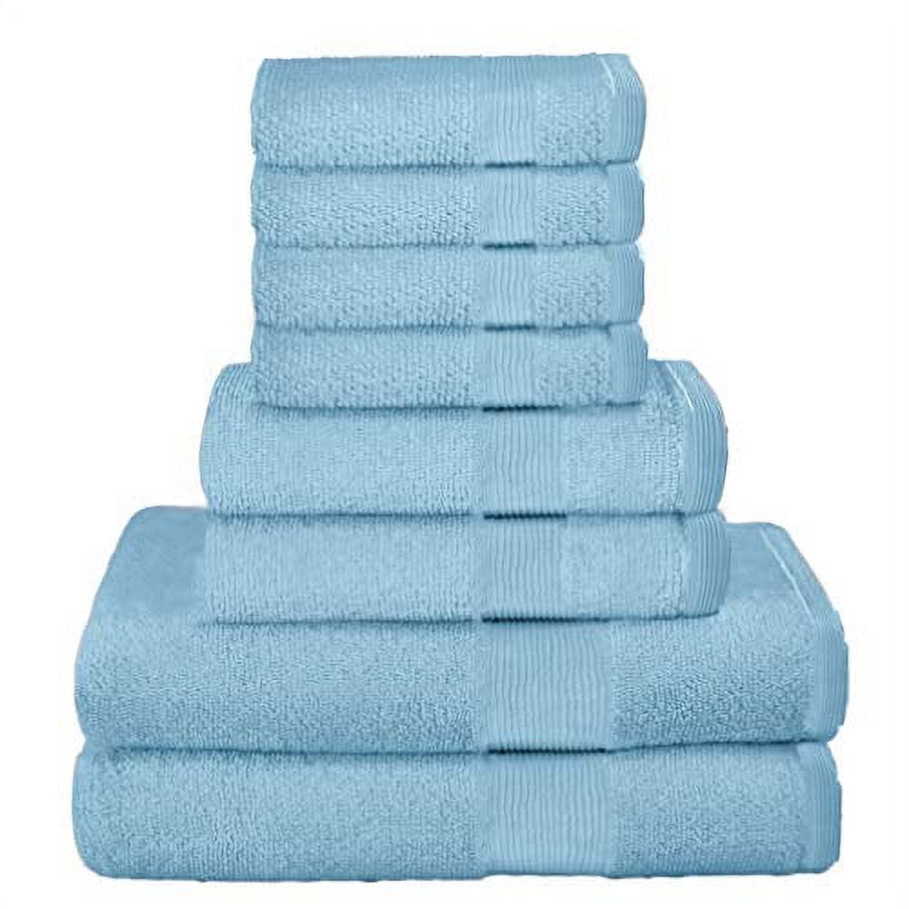 BELIZZI HOME 8 Piece Towel Set 100% Ring Spun Cotton, 2 Bath Towels 27x54,  2 Hand Towels 16x28 and 4 Washcloths 13x13 - Ultra Soft Highly Absorbent  Machine Washable Hotel Spa Quality - Coral Orange 