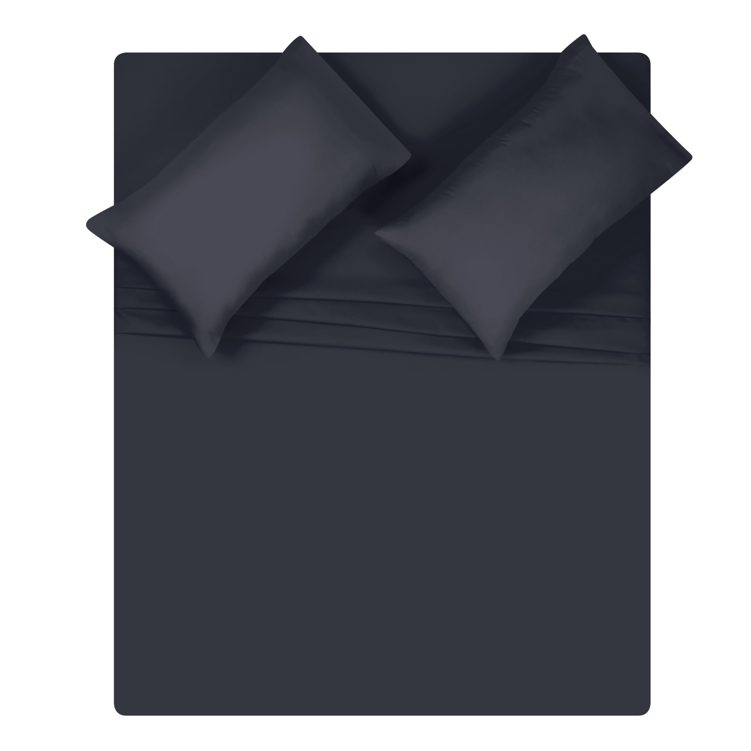 BELIZZI HOME Full Size Sheet Set - Double Brushed Microfiber Full Size Bedding Set, 4 Piece Deep Pocket Full Size Sheet - Ultra Soft, Easy-Fit, Wrinkle Free, Quick Dry Full Size Sheet - Charcoal Grey