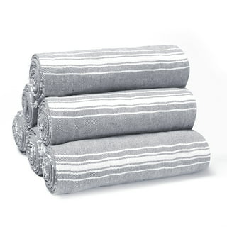 Turkish Grey Hand Towels for Bathroom Set of 4 - 18 X 40 inches