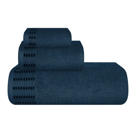 BELIZZI HOME Ultra Soft 3 Pack Cotton Towel Set, Contains a Bath Towel 28x55 inch, a Hand Towel 16x24 inch & a Wash Coth 12x12 inch, Ideal Everyday use, Compact & Lightweight - Mineral Blue