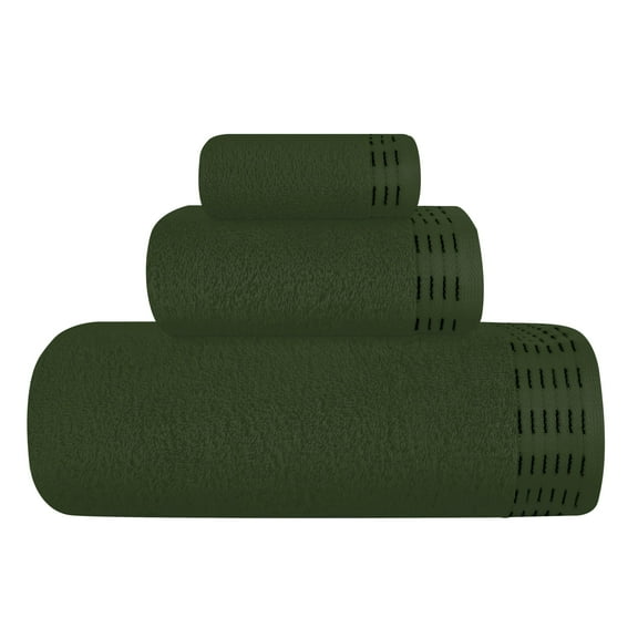 BELIZZI HOME Ultra Soft 3 Pack Cotton Towel Set, Contains a Bath Towel 28x55 inch, a Hand Towel 16x24 inch & a Wash Coth 12x12 inch, Ideal Everyday use, Compact & Lightweight - Olive Green