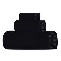 BELIZZI HOME Ultra Soft 3 Pack Cotton Towel Set, Contains a Bath Towel 28x55 inch, a Hand Towel 16x24 inch & a Wash Coth 12x12 inch, Ideal Everyday use, Compact & Lightweight - Black