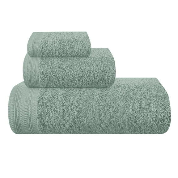 BELIZZI HOME Ultra Soft 3 Pack Cotton Towel Sets - 1 Pc Bath Towel 28x55 inch, 1 Pc Hand Towel 16x24 inch & 1 Pc Wash Coth 12x12 inch. For Everyday Use, Compact & Light Weight - Jade