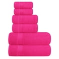 thumbnail image 1 of BELIZZI HOME Ultra Soft 6 Pack Cotton Towel Set, Contains 2 Bath Towels 28x55 inch, 2 Hand Towels 16x24 inch & 2 Wash Coths 12x12 inch, Ideal Everyday use, Compact & Lightweight - Hot Pink, 1 of 7