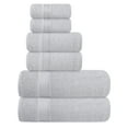 thumbnail image 1 of BELIZZI HOME Ultra Soft 6 Pack Cotton Towel Set, Contains 2 Bath Towels 28x55 inch, 2 Hand Towels 16x24 inch & 2 Wash Coths 12x12 inch, Ideal for Everyday use, Compact & Lightweight - Light Grey, 1 of 7