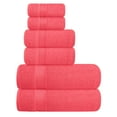 thumbnail image 1 of BELIZZI HOME Ultra Soft 6 Pack Cotton Towel Set, Contains 2 Bath Towels 28x55 inch, 2 Hand Towels 16x24 inch & 2 Wash Coths 12x12 inch, Ideal for Everyday use, Compact & Lightweight - Coral Orange, 1 of 7