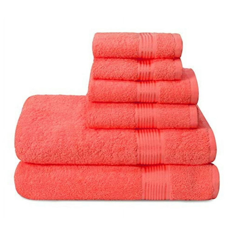 BELIZZI HOME Ultra Soft 6 Pack Cotton Towel Set, Contains 2 Bath Towels  28x55 inch, 2 Hand Towels 16x24 inch & 2 Wash Coths 12x12 inch, Ideal for  Everyday use, Compact 