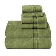 BELIZZI HOME Ultra Soft 6 Pack Cotton Towel Set, Contains 2 Bath Towels 28x55 inch, 2 Hand Towels 16x24 inch & 2 Wash Coths 12x12 inch, Ideal for Everyday use, Compact & Lightweight - Kiwi Green