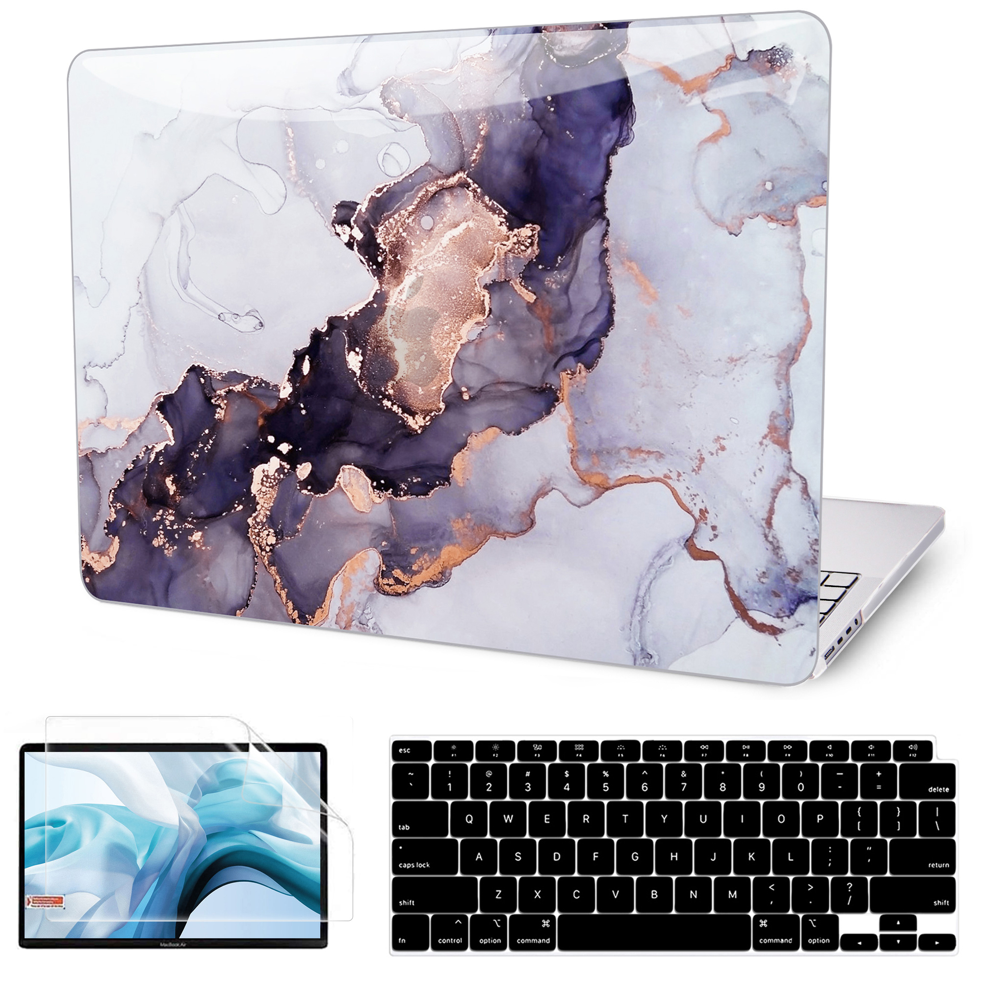 Coque Rigide MOSISO Pour MacBook Pro 14" M4/M3/M2/M1 - Ultra Mince, Bleu Minuit - Transparente Et Protective
