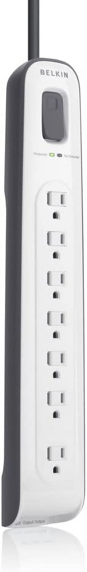 Belkin 7-Outlet AV Power Strip Surge Protector with 12-Foot Power Cord and Telephone Protection, 2000 Joules (BV107200-12),White