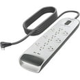 thumbnail image 1 of Belkin USB Power Strip Surge Protector - 12 AC Multiple Outlets & 2 USB Ports - 6 ft Long Flat Plug Extension Cord for Home, Office, Travel, Computer Desktop & Charging Brick - White (3,996 Joules), 1 of 6