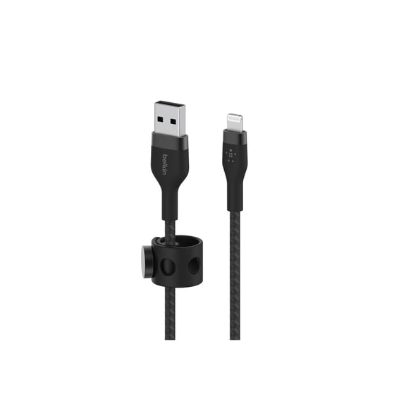 BELKIN CAA010BT1MBK Black BOOST CHARGE PRO Flex USB-A Cable with Lightning Connector - 3.28 ft.