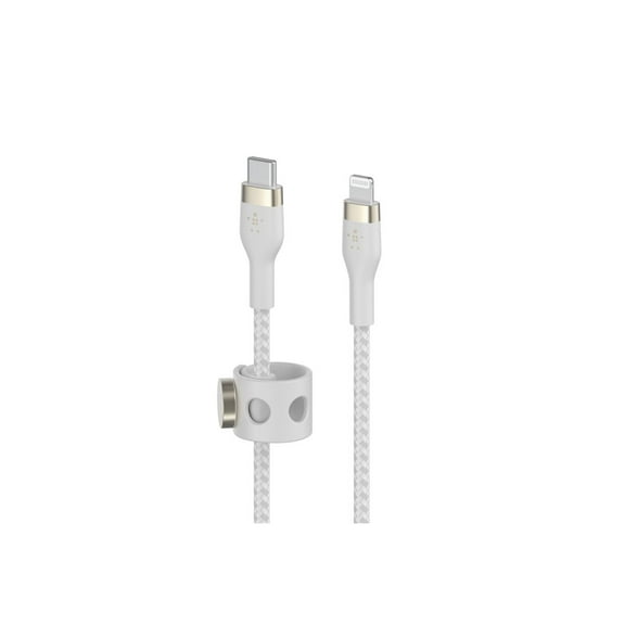 BELKIN CAA011BT3MWH BOOST CHARGE PRO Flex USB-A White Cable with Lightning Connector - 9.84 ft.