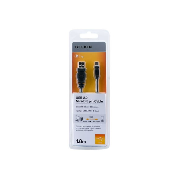 BELKIN INTERNATIONAL INC F3U155BT1.8M CABLE,USB,USBA/USBMINI5PB,1.8M,POWER/DATA,PRO