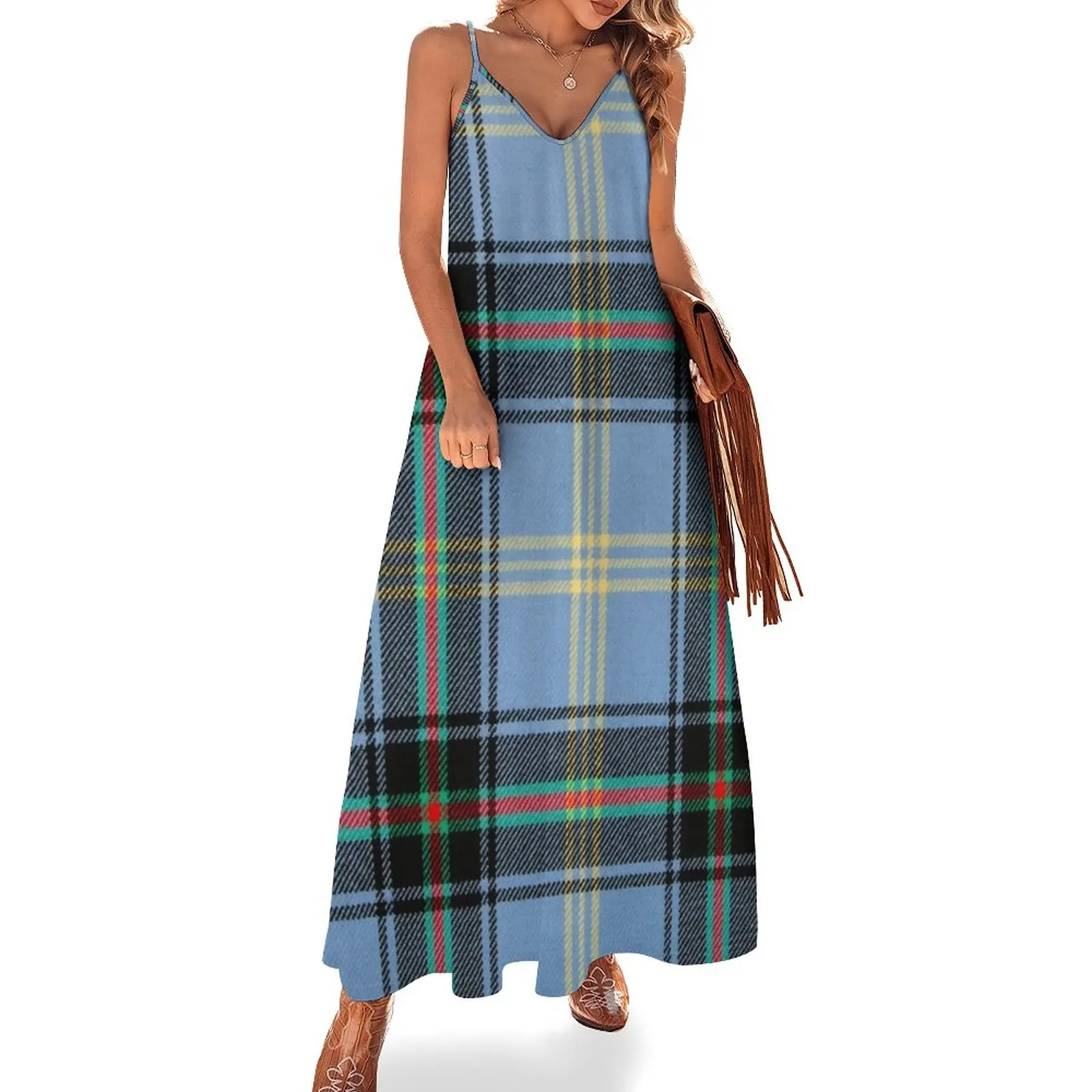 plaid bridesmaid dress Bethany Plaid Tartan Ruffled Dress LARGE main image 1