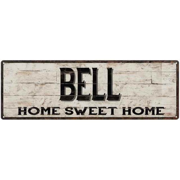 BELL Rustic Home Sweet Home Sign Gift 6x18 Metal Decor 106180084067