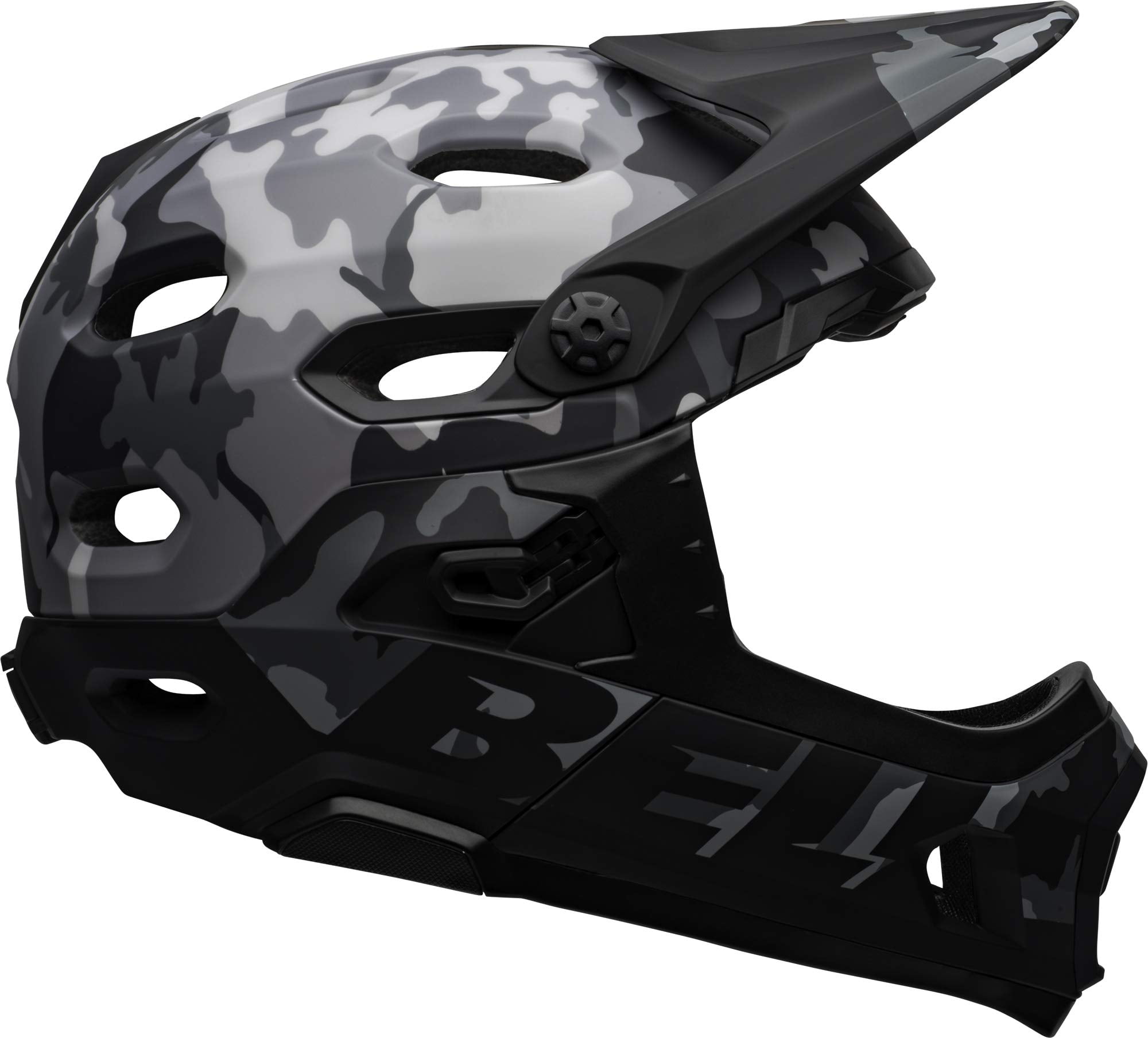 BELL Super DH MIPS Adult Mountain Bike Helmet - Matte/Gloss Black Camo (2021), Small (52-56 cm)