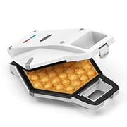 BELLA 17175 Bubble Maker w Cone Rack, Rapid Quickly Make Fluffy 9? Authentic Hong Kong Breakfast or Dessert Waffles, Healthy-Eco Non Stick Coating, Easy to Clean Iron, Included, White