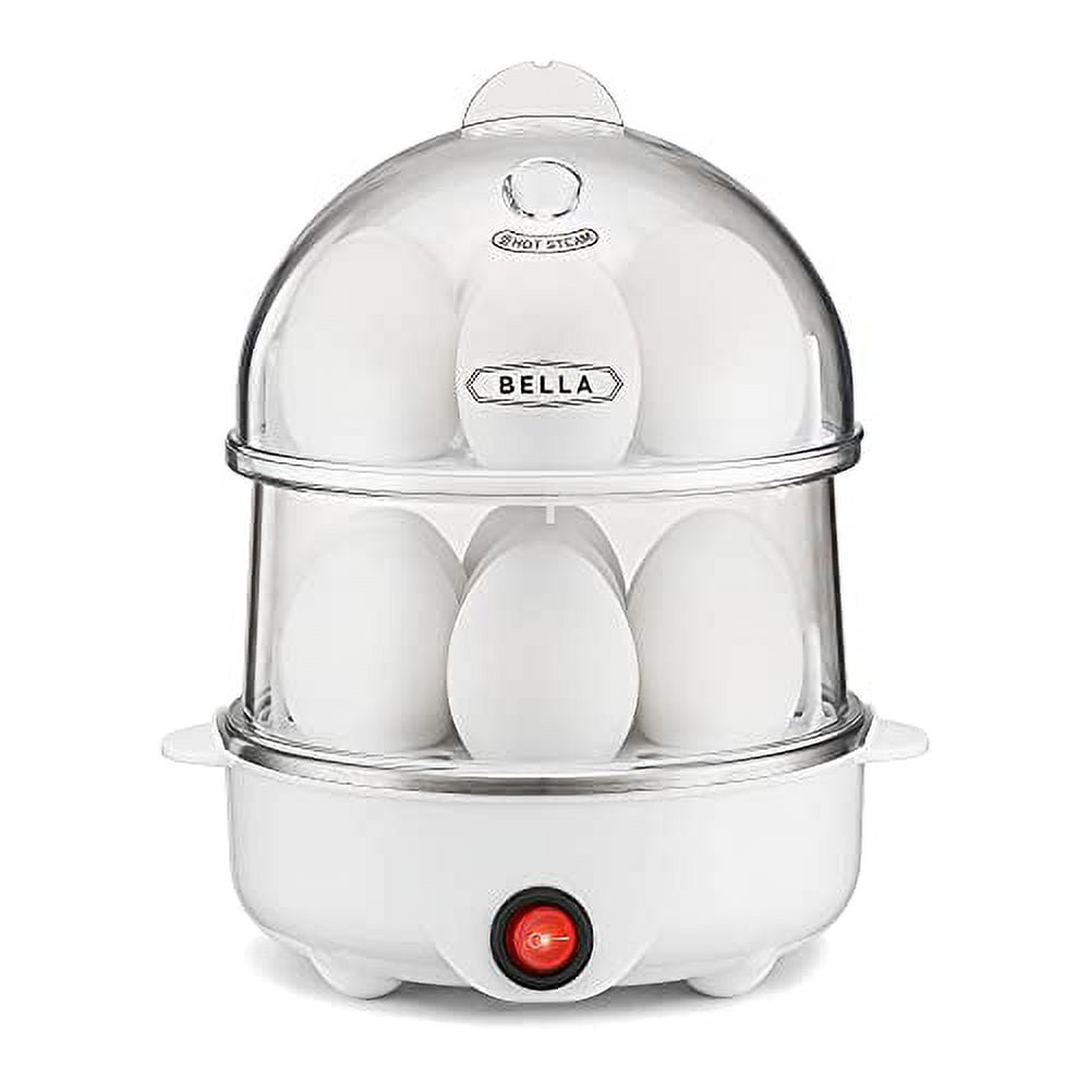 Bella 17283 Cooker Rapid Boiler Poacher Maker Make Up to 7 Large Boiled Eggs Poaching and Omelete Tray Included Single Stack Black