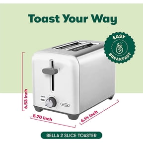 BELLA 2 Slice Toasterel and White