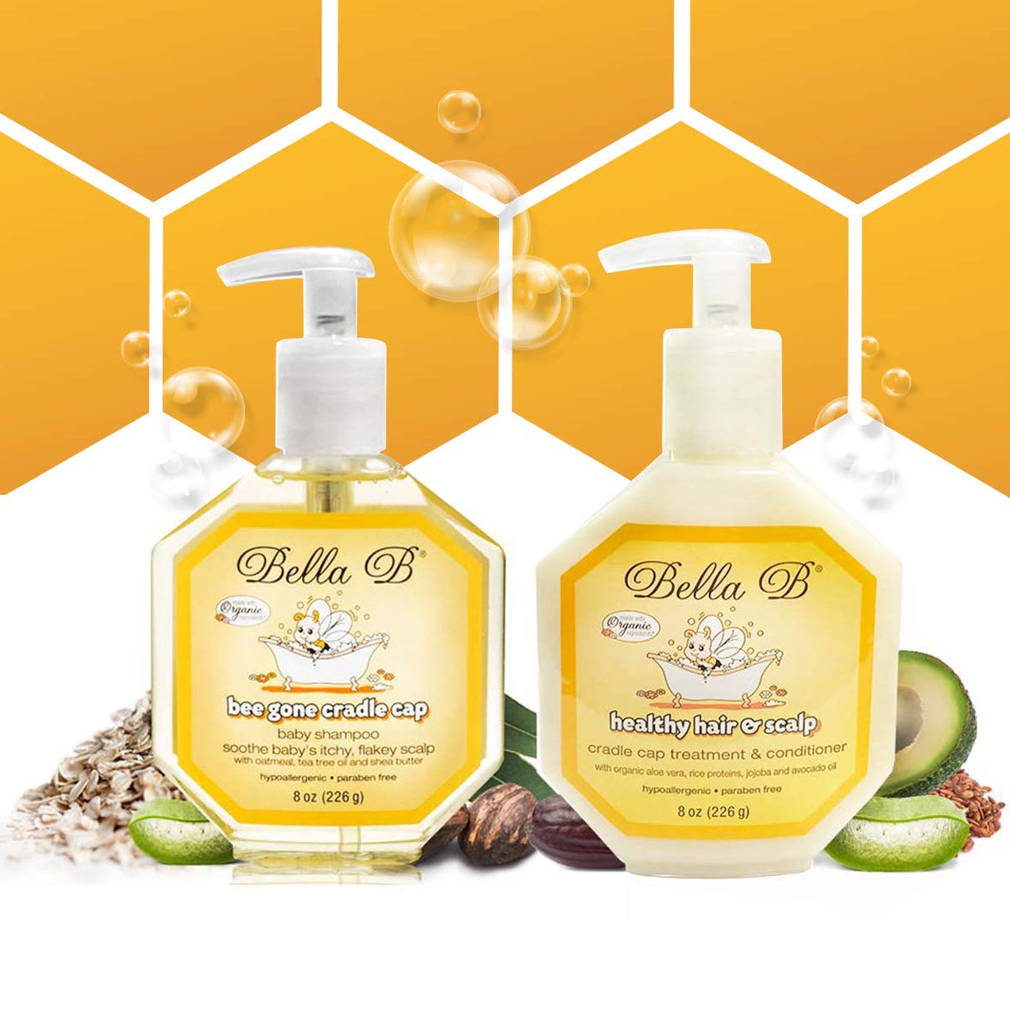 BELLA B Cradle Cap Shampoo & Cradle Cap Scalp Treatment And Conditioner - Baby Shampoo And Conditioner - Cradle Cap Shampoo For Babies - Kid Shampoo - Dry Scalp Shampoo And Conditioner For Dry Scalp