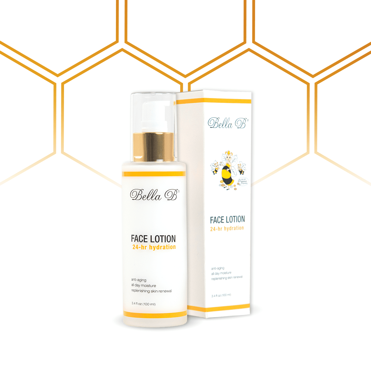 BELLA B Face Lotion 3.4 oz Bottle - Facial Glow - Pregnancy Skin Care - Pregnancy Face Moisturizer - Pregnancy Safe - Healthy Beauty - Natural Face Moisturizer - Natural Face Lotion