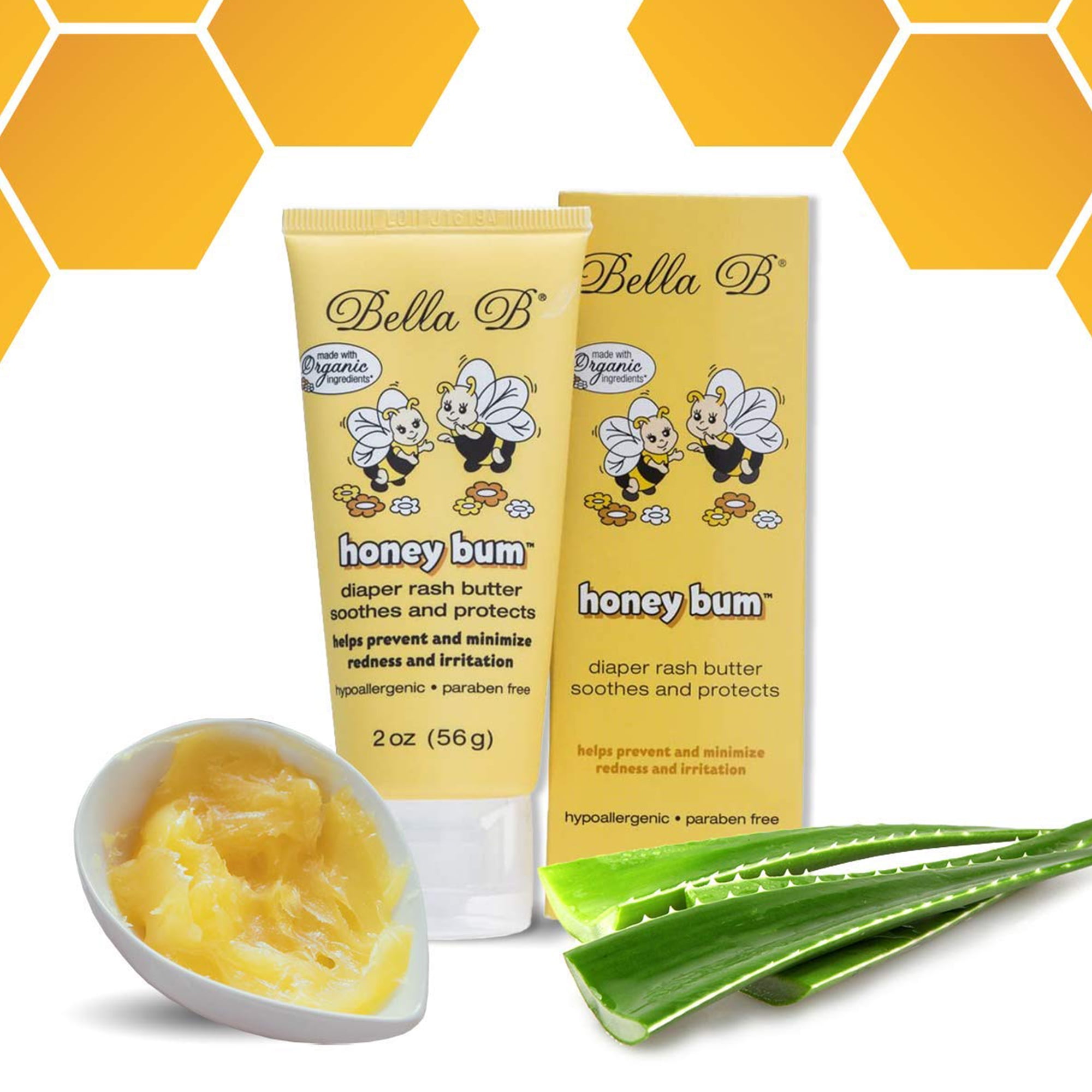 BELLA B Honey Bum Diaper Rash Butter 2 oz - Bum Bum Cream - Organic Diaper  Rash Cream - Baby Rash Cream - Baby Cream Diaper Rash - Baby Diaper Rash  Cream 