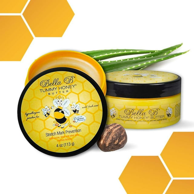 BELLA B Tummy Honey Butter Lotion for Stretch Mark Treatment & Prevention Natural Plant