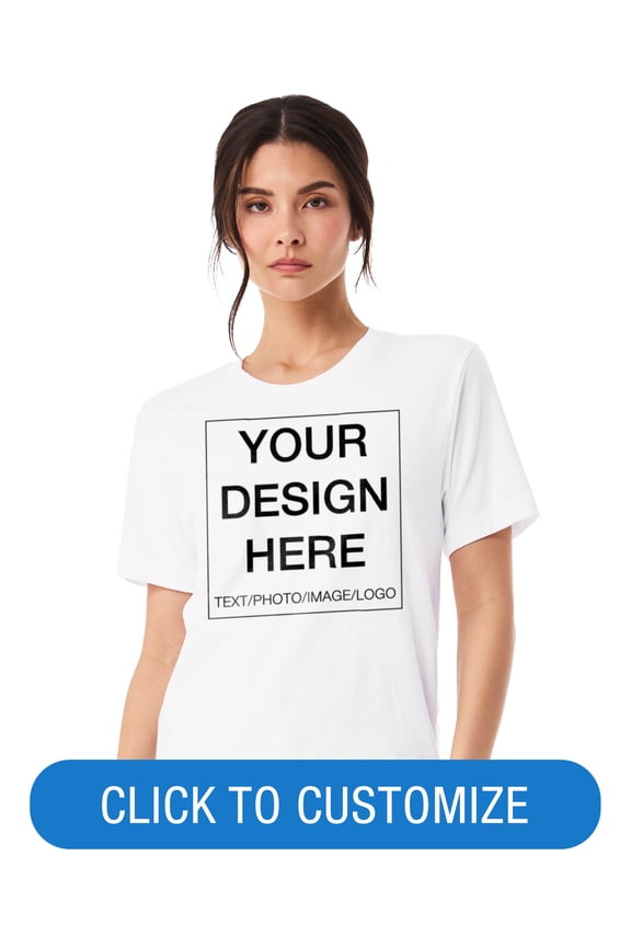 Adult Crew Neck Personalized T-Shirt, Create Your Own Designs, White, Small, Unisex